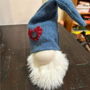 Handmade Blue Gnome with Heart Accent